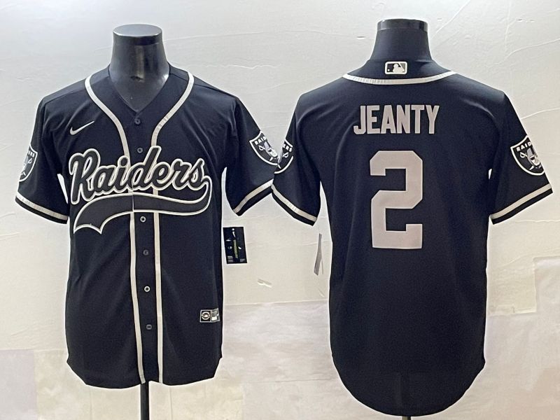 Men 2025 Oakland Raiders #2 Jeanty Black Joint Name Nike Limited NFL Jersey style 12